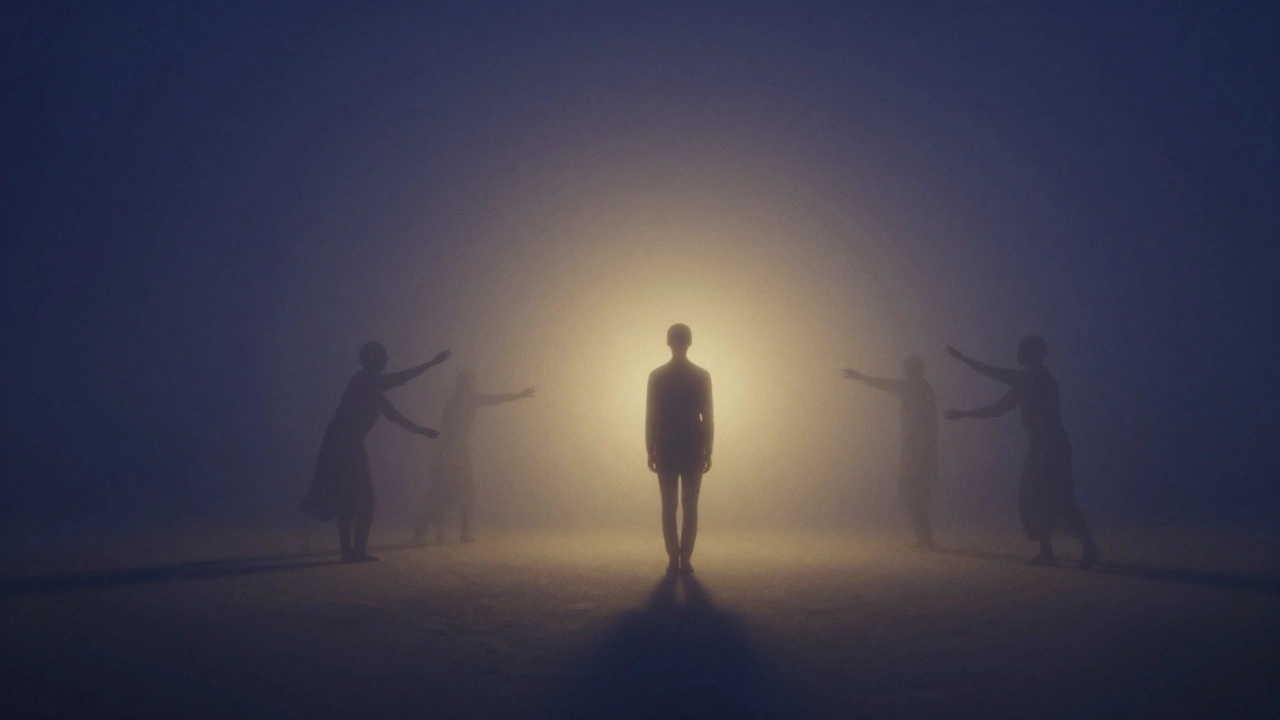 A glowing silhouette in an empty space, symbolizing inner power and magnetic presence.